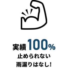 実績100%!止められない雨漏りはなし!